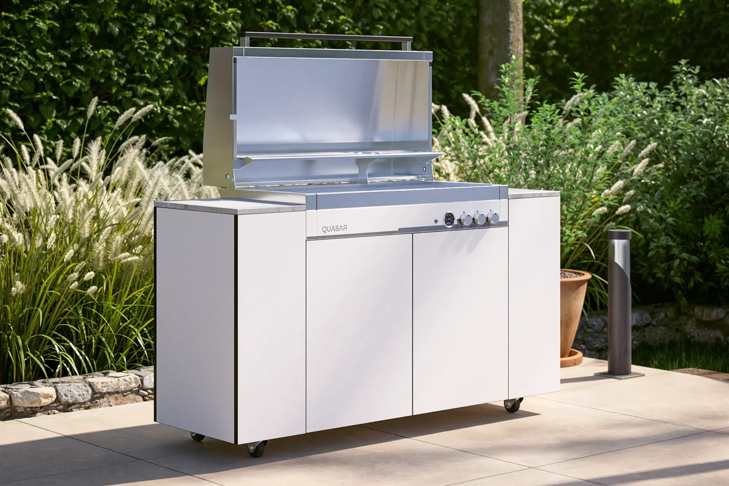 Barbeque station in grey